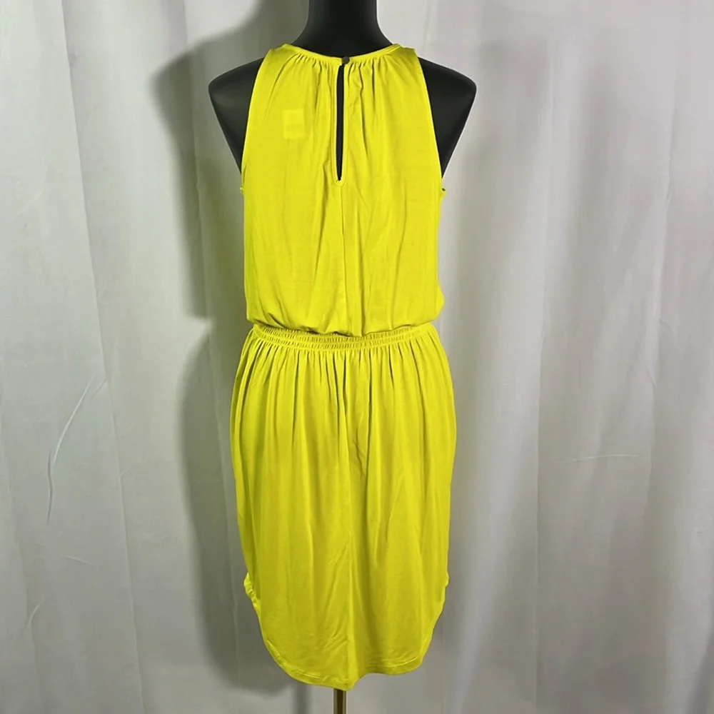 NWT Banana Republic Factory Chartreuse Sleeveless Smocked Waist Dress